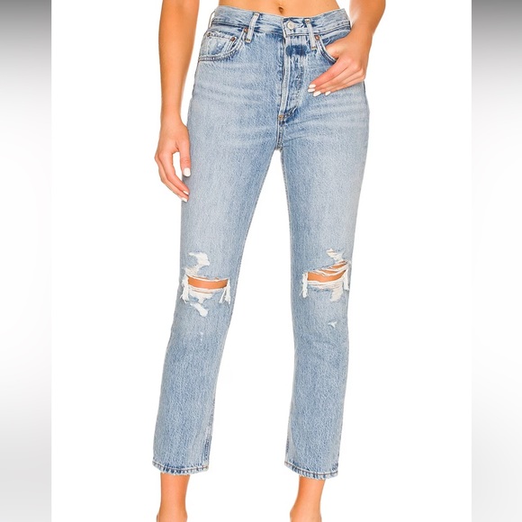 Agolde Riley High Rise Straight Crop Jeans - Picture 3 of 9